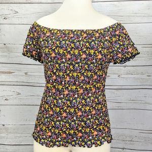 NWOT~ ALMOST FAMOUS Shirred Off The Shoulder Top